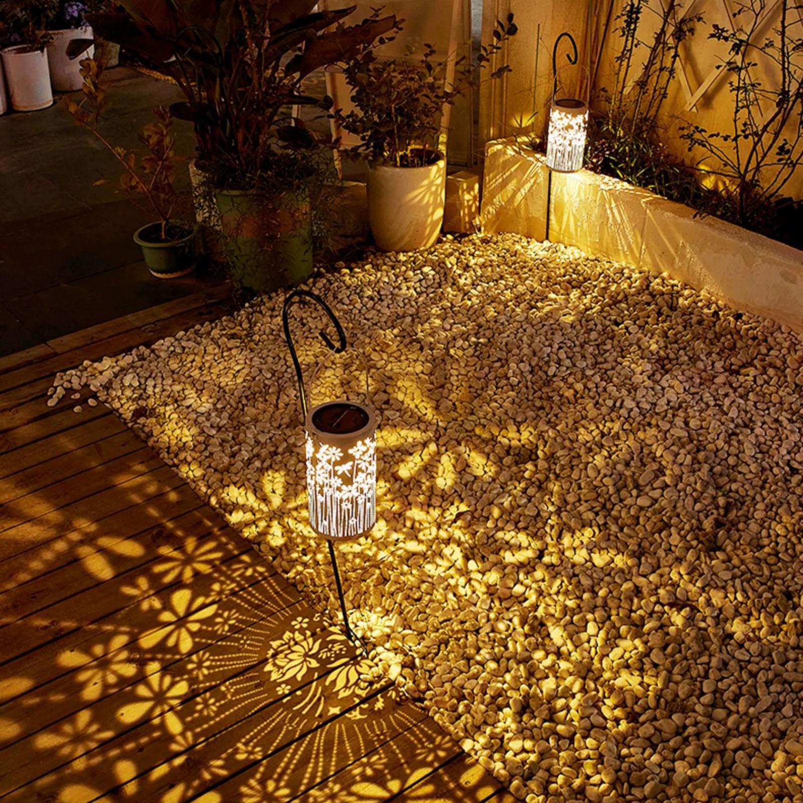Outdoor Lighting Yard - Outdoor Solar Lanterns Colorful Metal Flower
