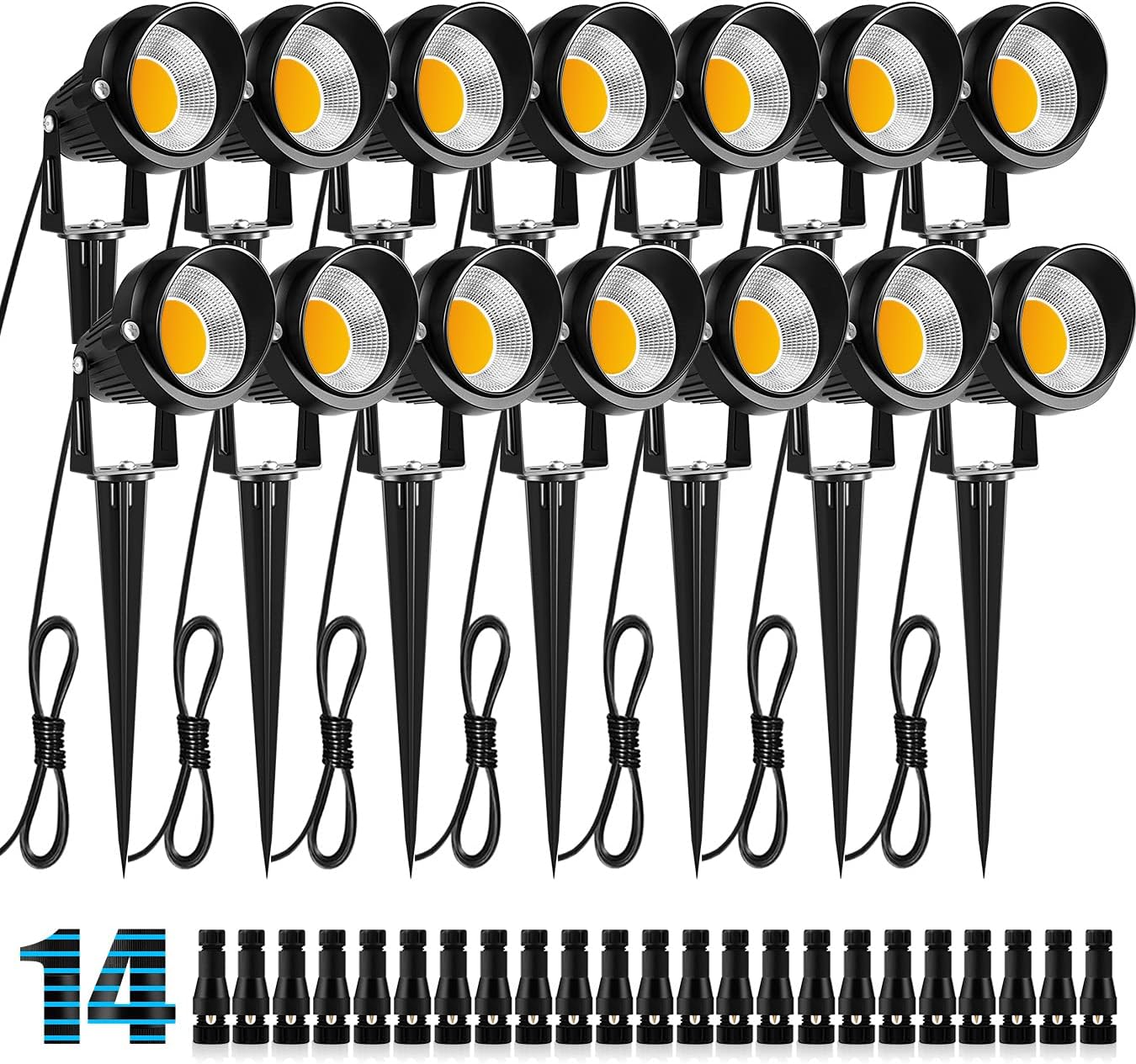 Outdoor Lighting Yard - 10W LED Landscape Lights with Connectors,