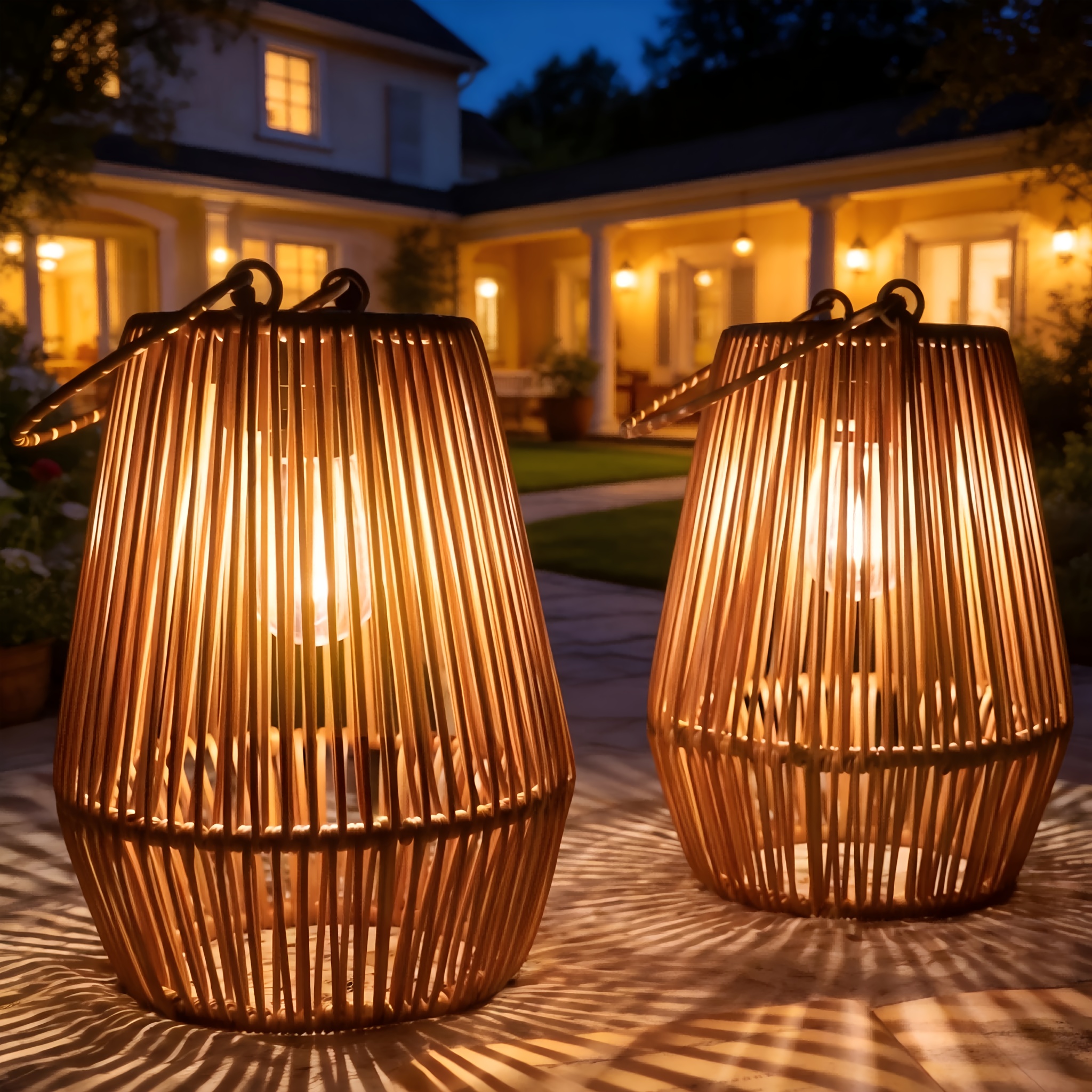 Outdoor Lighting For Christmas - 2CPS, Solar Lanterns, Outdoor Hanging Handmade