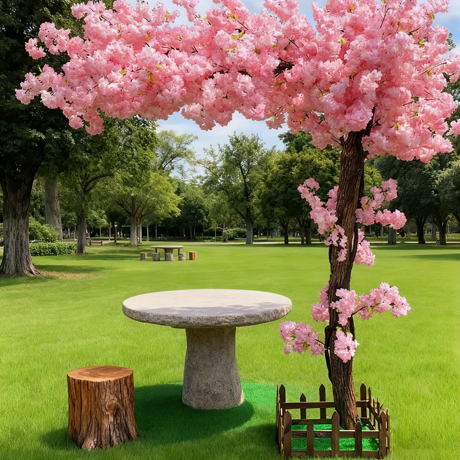 Outdoor Lighting Restaurant - Artificial Cherry Blossom Tree, Handmade Light