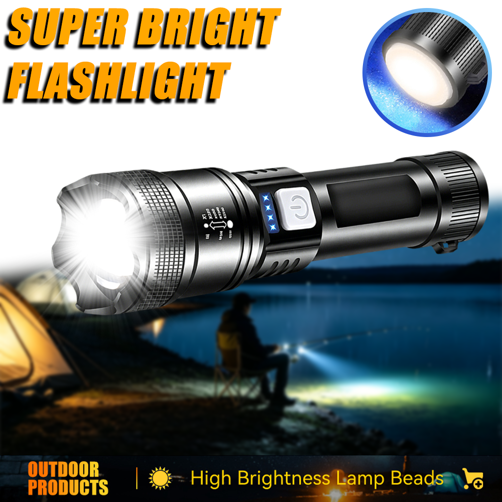 Outdoor Lighting Bollards - Powerful LED Flashlight USB Rechargeable Torch