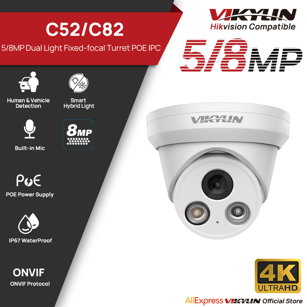 VIKYLIN 5/8MP 4K IP Camera Dua - Outdoor Lighting Under Roof のレビューと価格
