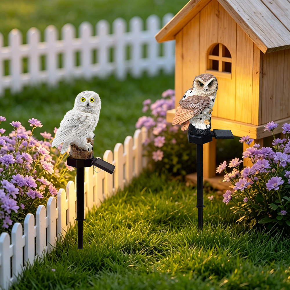 Owl Solar Light, Resin Owl Gro - Outdoor Lighting Garden のレビューと価格