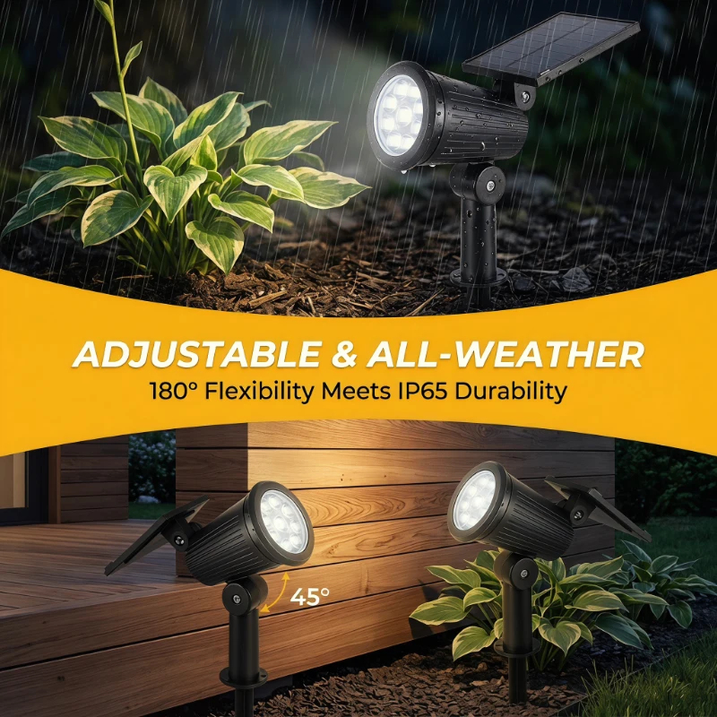 2PCS Solar Powered LED Spotlig - Outdoor Lighting Solar Panel のレビューと価格