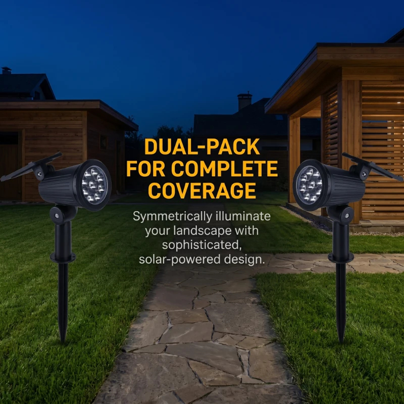 2PCS Solar Powered LED Spotlig - Outdoor Lighting Solar Panel のレビューと価格