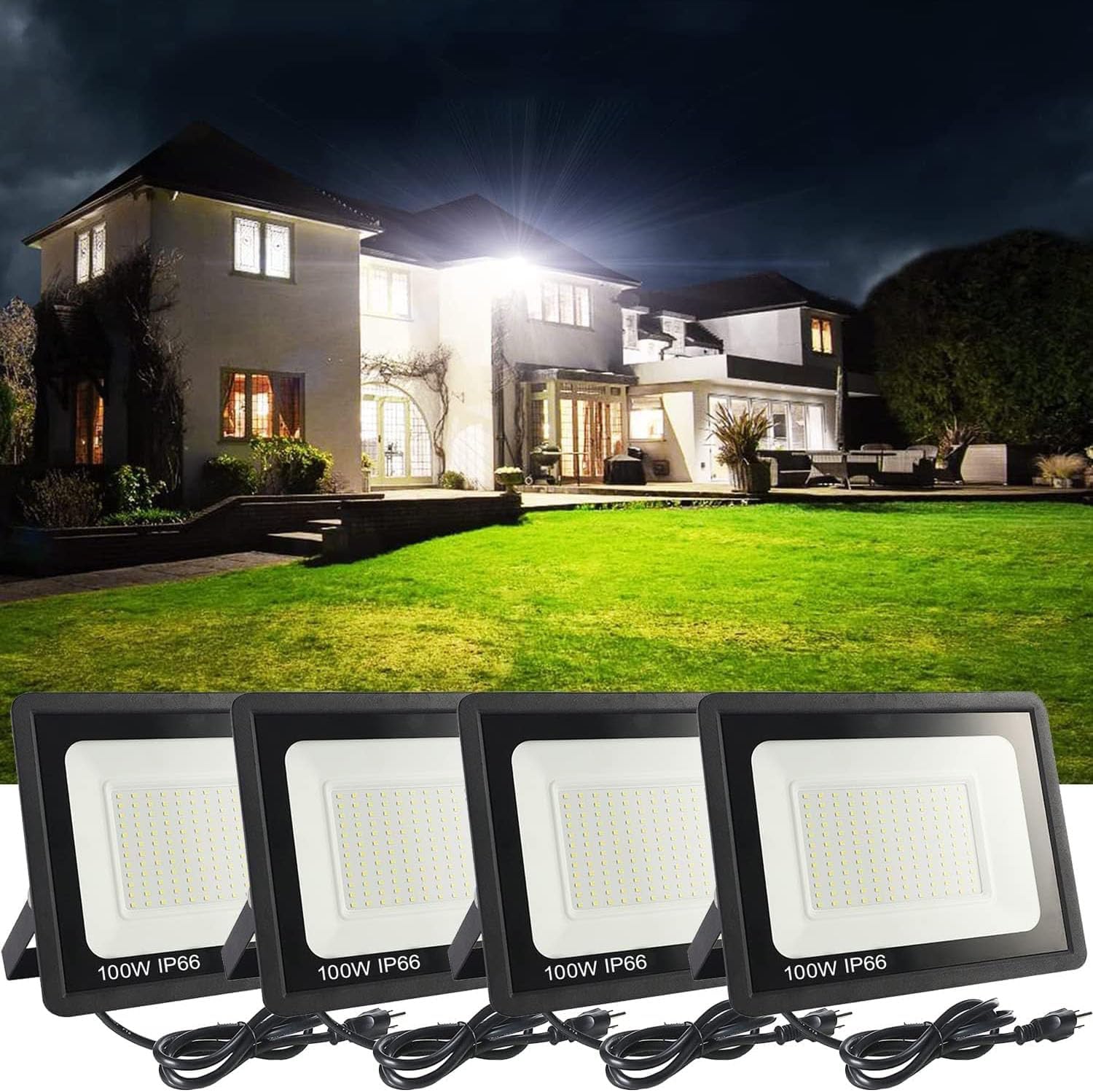 100W LED Flood Light, 11000lm  - Outdoor Lighting Yard のレビューと価格