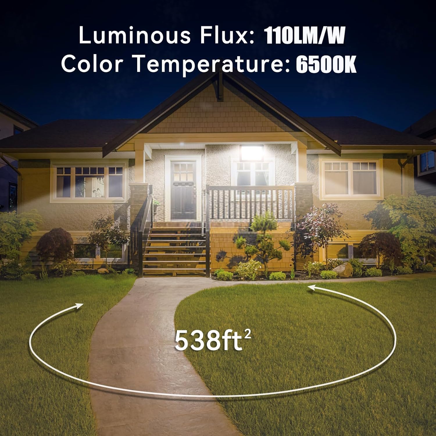100W LED Flood Light, 11000lm  - Outdoor Lighting Yard のレビューと価格