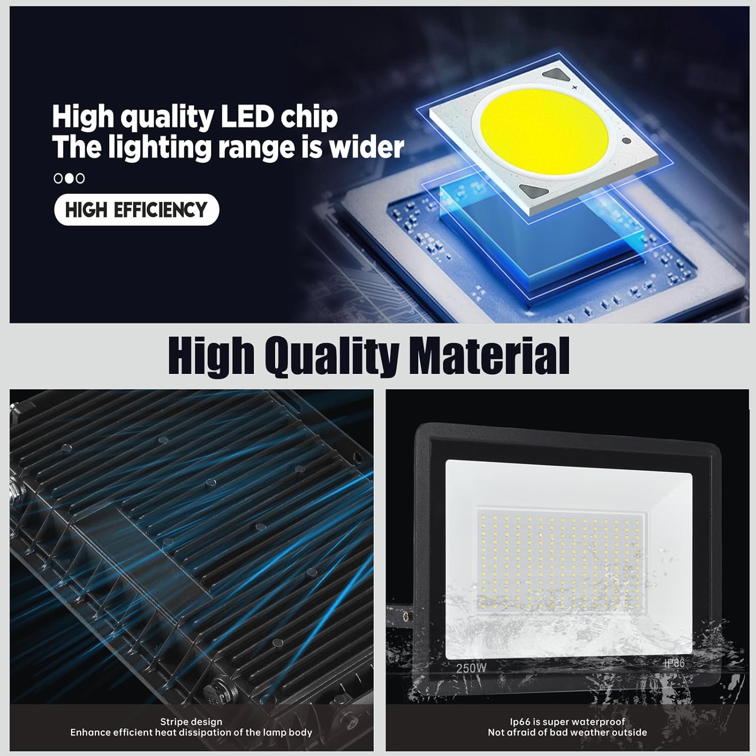 100W LED Flood Light, 11000lm  - Outdoor Lighting Yard のレビューと価格