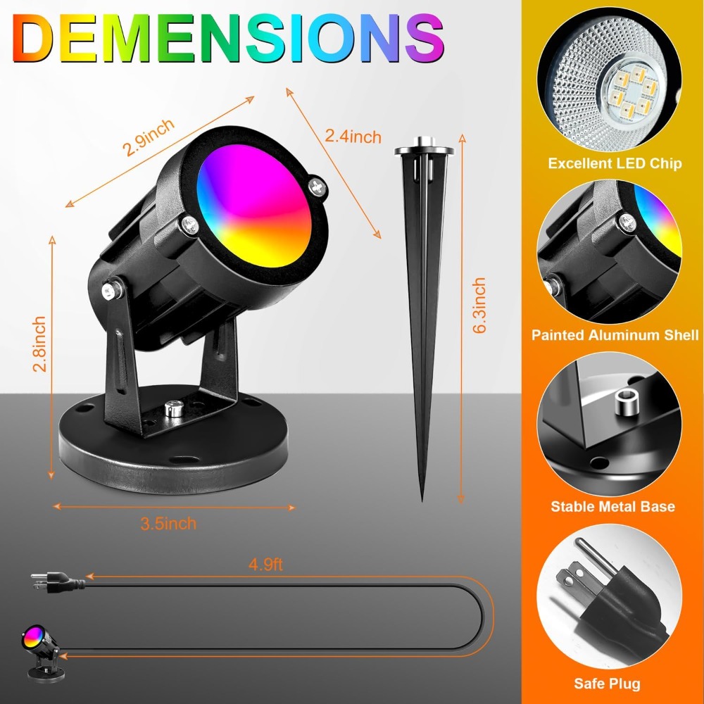 RGBW 8W LED Spotlight with Rem - Outdoor Lighting Garden のレビューと価格