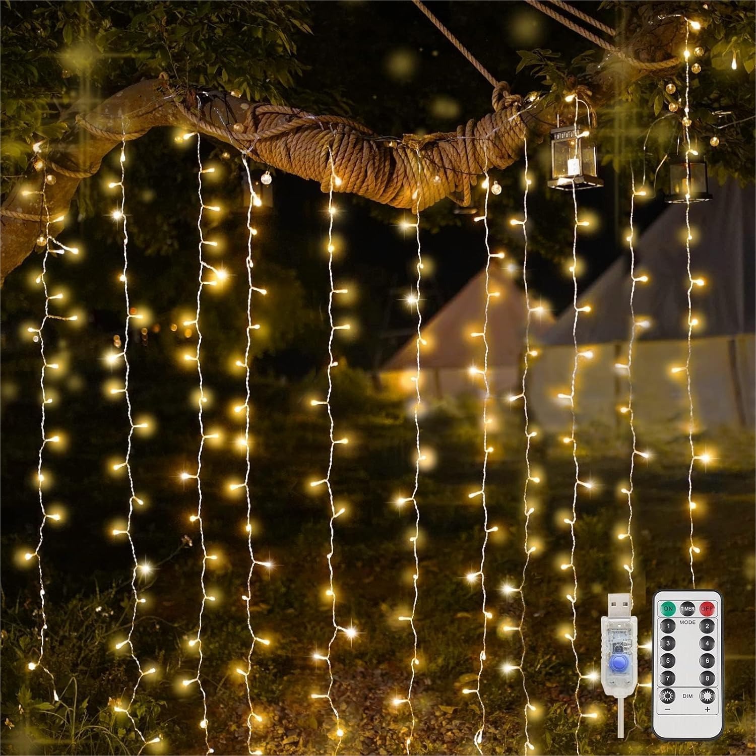 Curtain Lights For Bedroom 200 - Outdoor Lighting For Christmas のレビューと価格