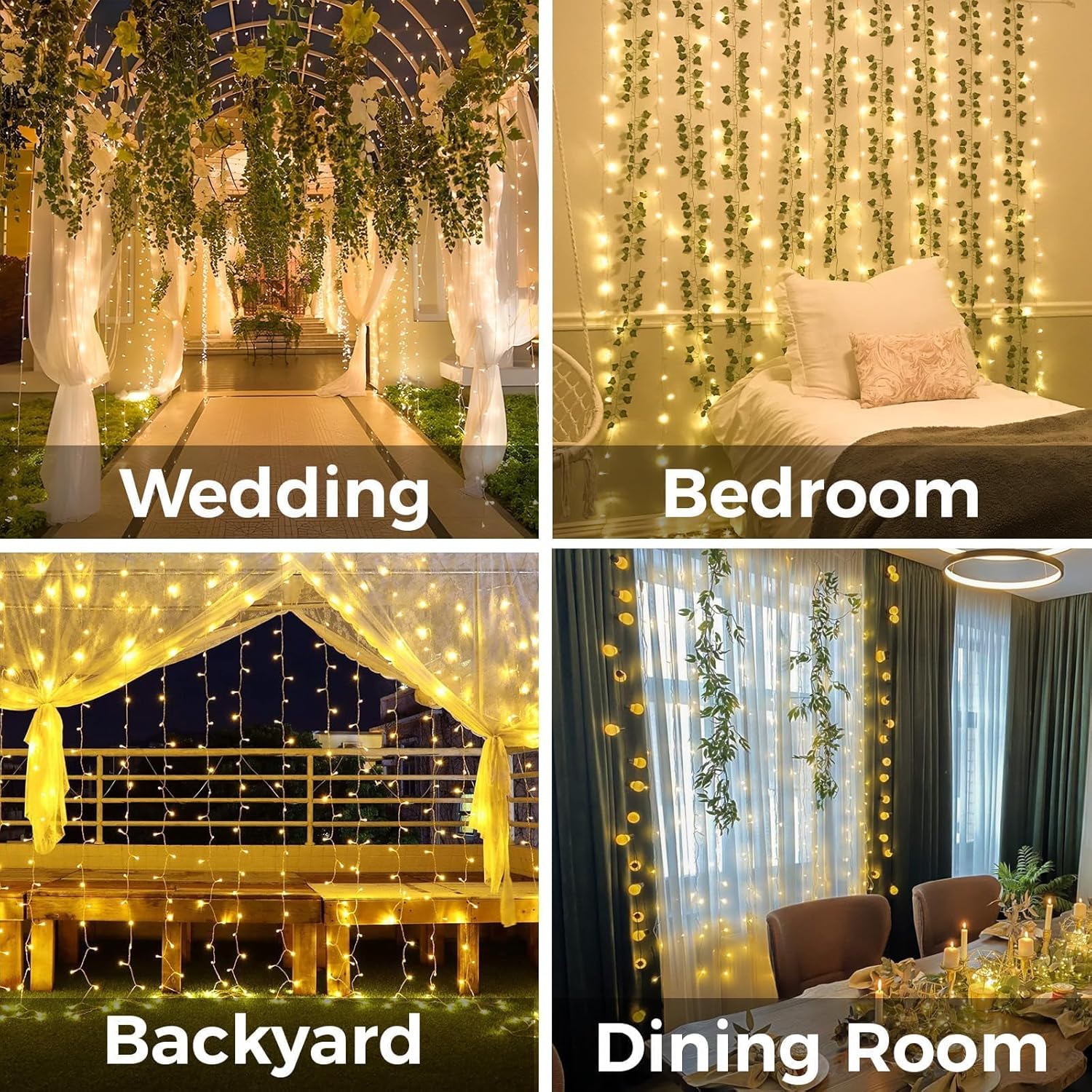 Curtain Lights For Bedroom 200 - Outdoor Lighting For Christmas のレビューと価格