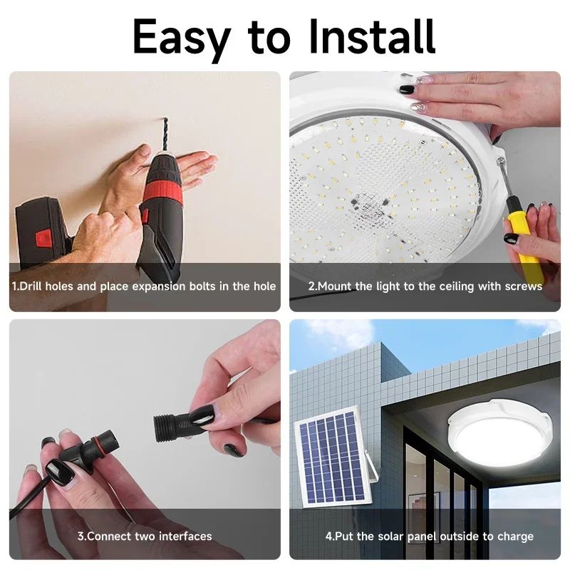 LED Solar Ceiling Light Outdoo - Outdoor Lighting Under Roof のレビューと価格