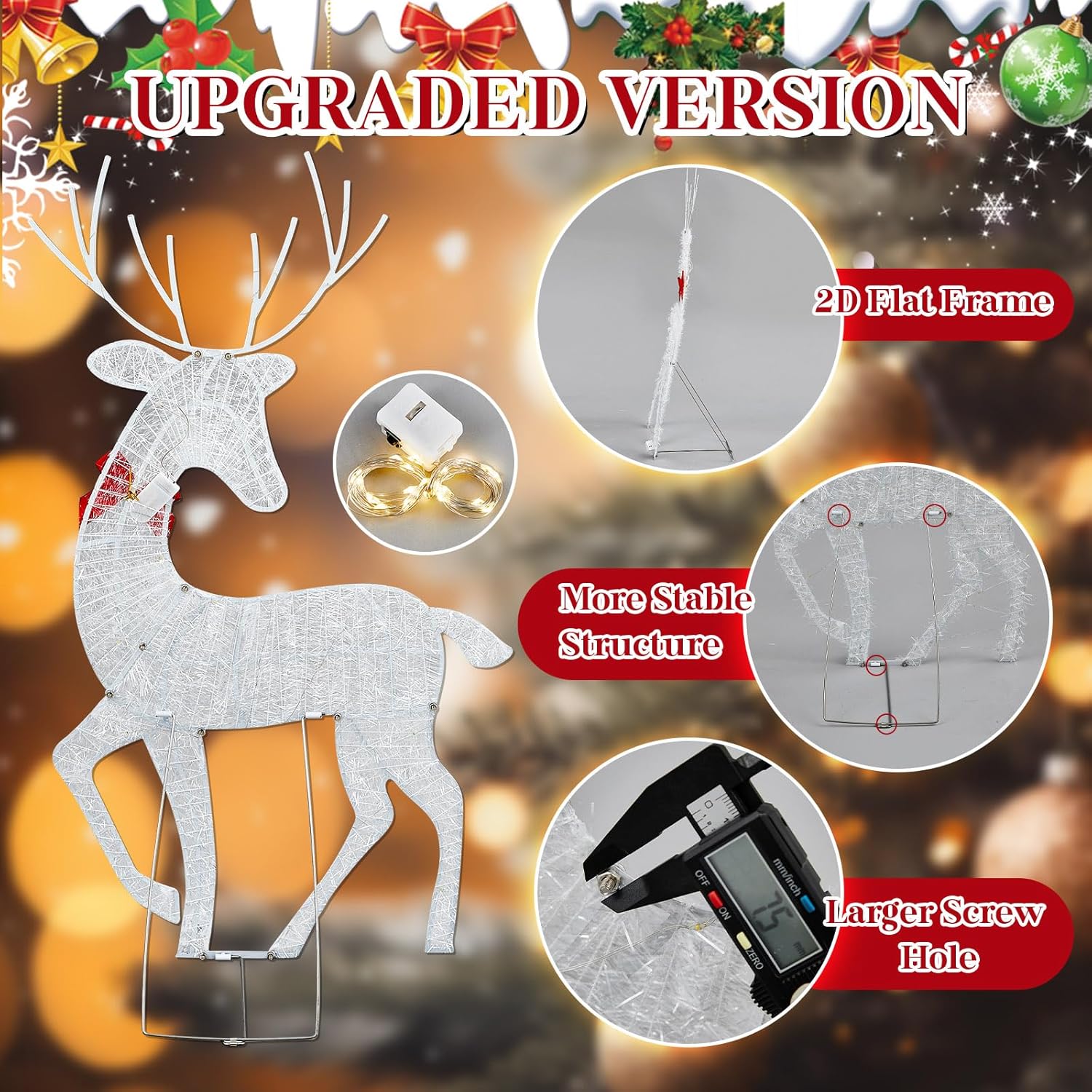 2D Lighted Reindeer Christmas  - Outdoor Lighting For Christmas のレビューと価格