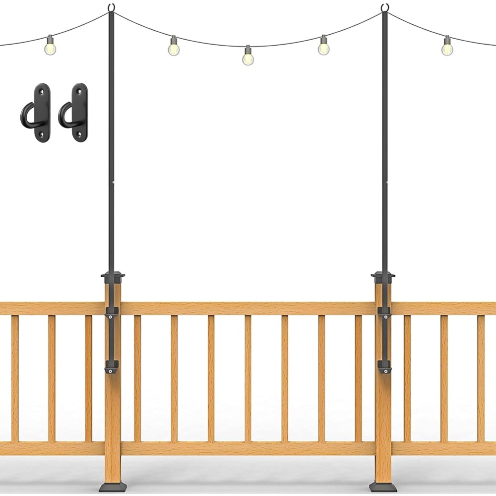 2 pack string light poles - st - Outdoor Lighting Garden のレビューと価格