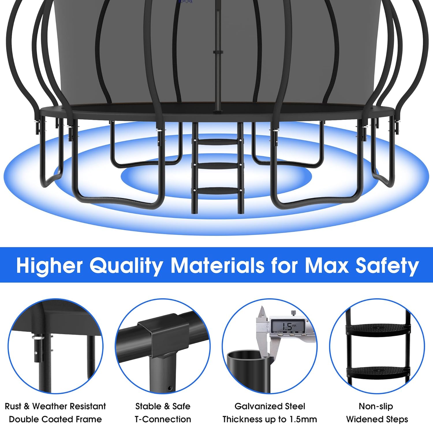 Large Outdoor Trampoline with  - Outdoor Lighting Garden のレビューと価格