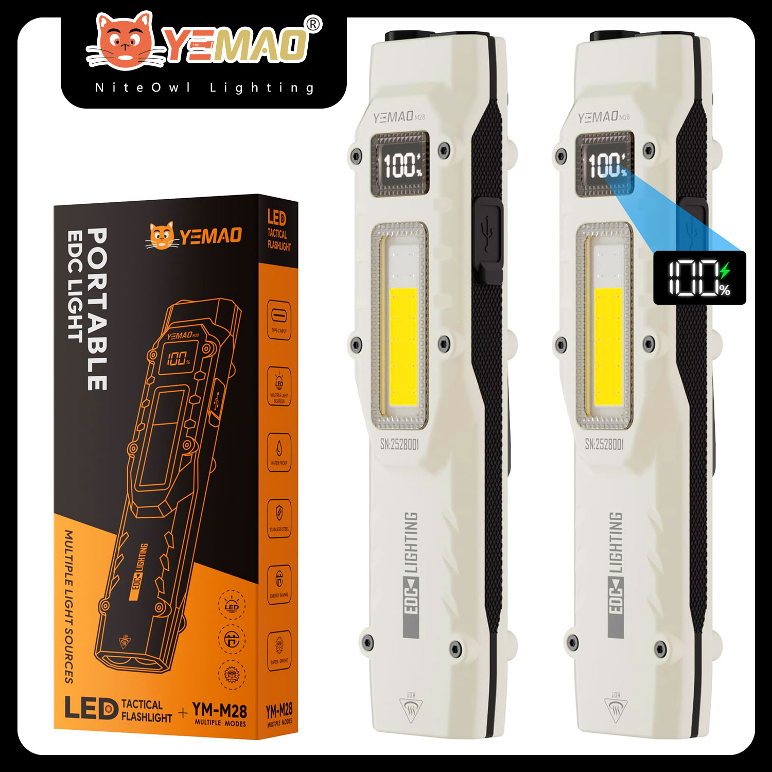 YEMAO M28 Super Bright EDC Fla - Outdoor Lighting Bollards のレビューと価格