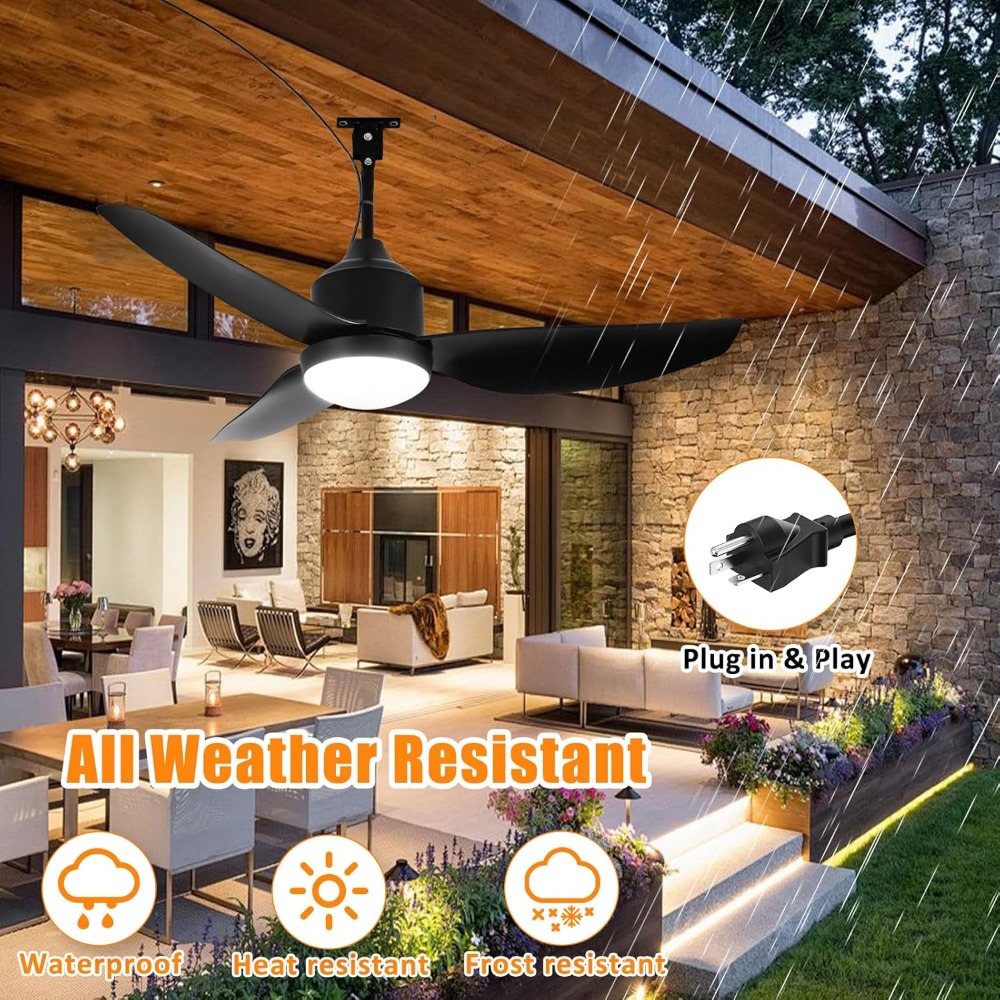 42 Inch Outdoor Ceiling Fan wi - Outdoor Lighting Under Roof のレビューと価格