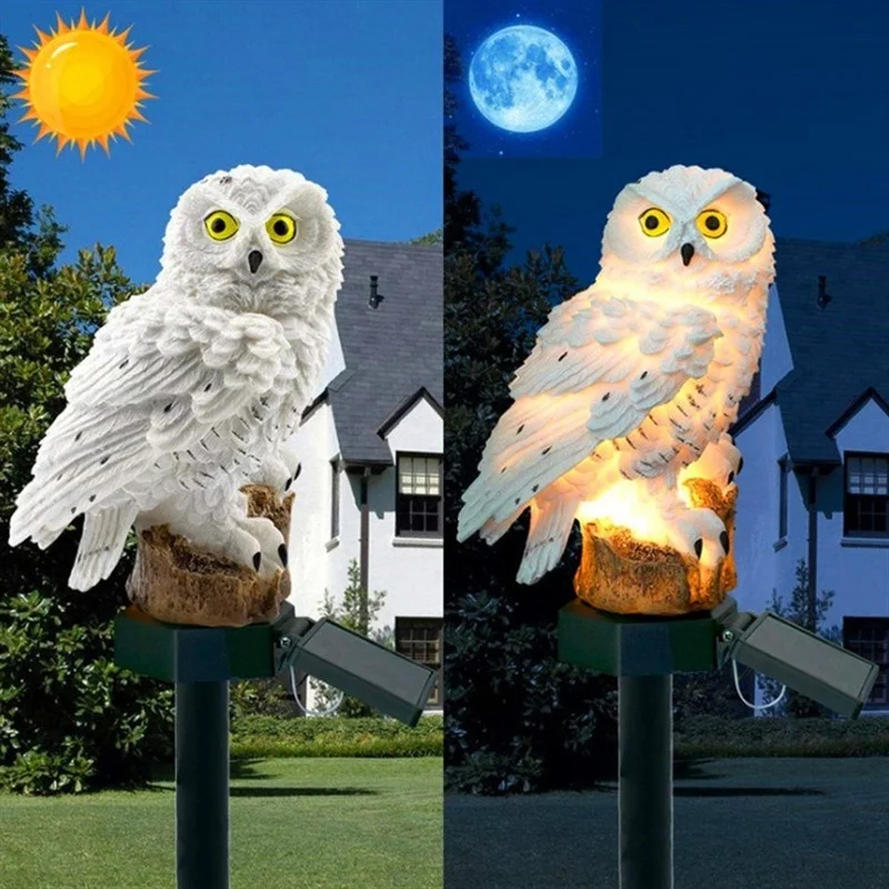 Solar Owl Statue Garden Light  - Outdoor Lighting Yard のレビューと価格