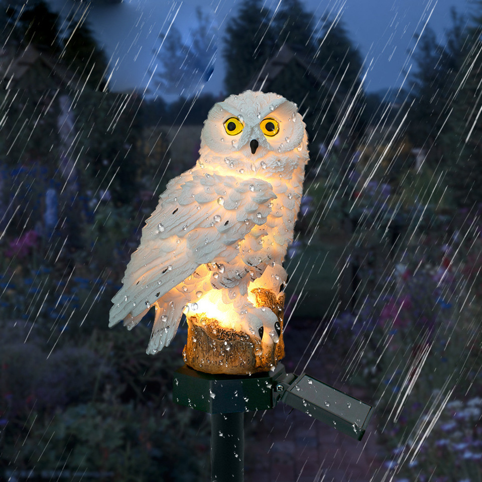 Solar Owl Statue Garden Light  - Outdoor Lighting Yard のレビューと価格