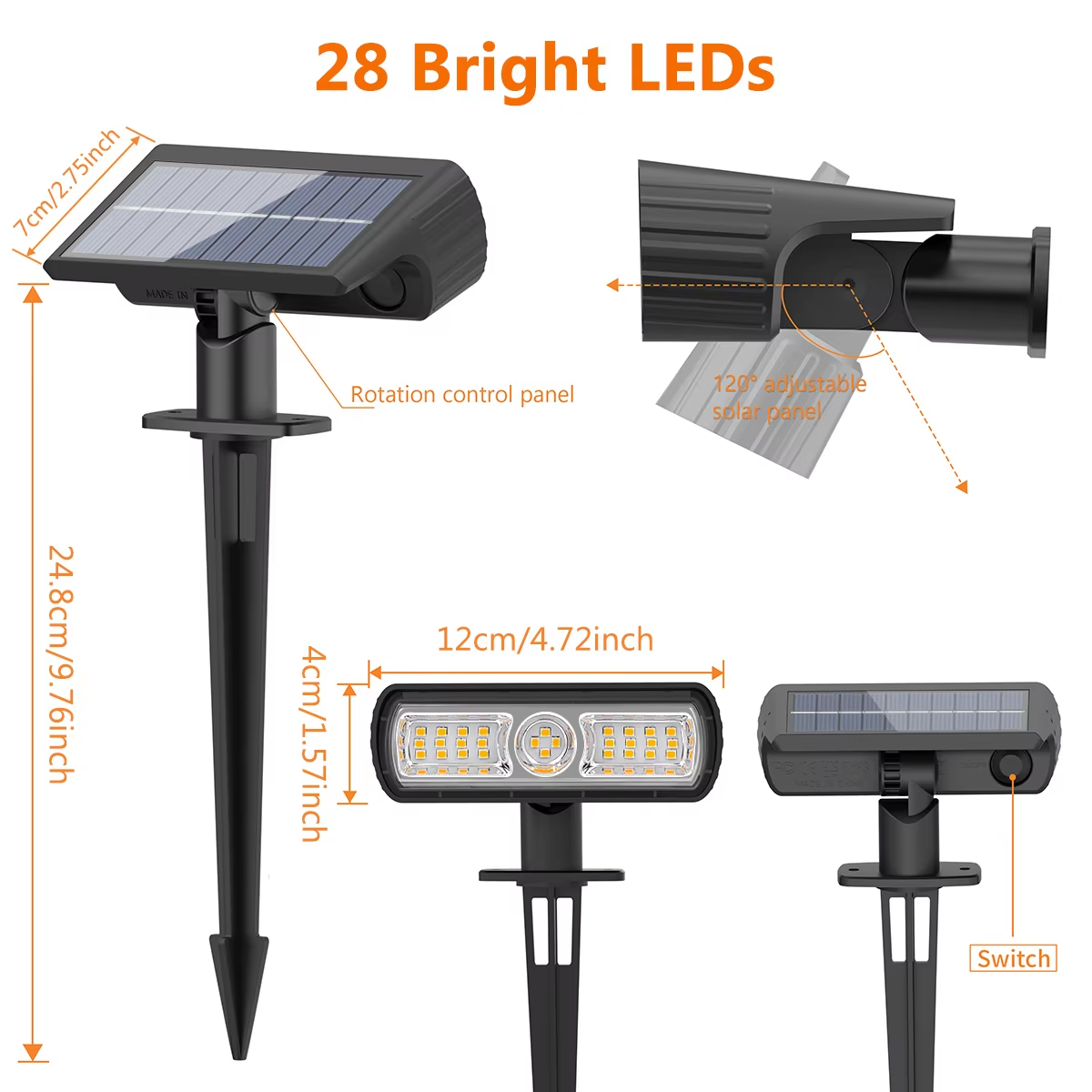 4 Pack Solar Landscape Spot Li - Outdoor Lighting Yard のレビューと価格