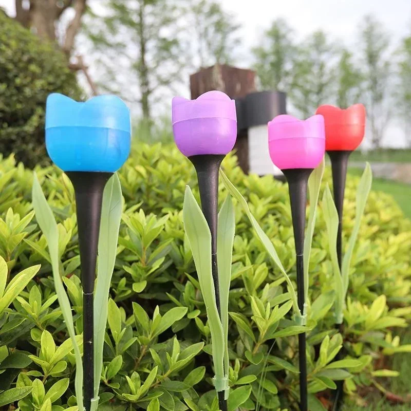 1Pcs Garden Tulip Flower Shape - Outdoor Lighting Solar Panel のレビューと価格
