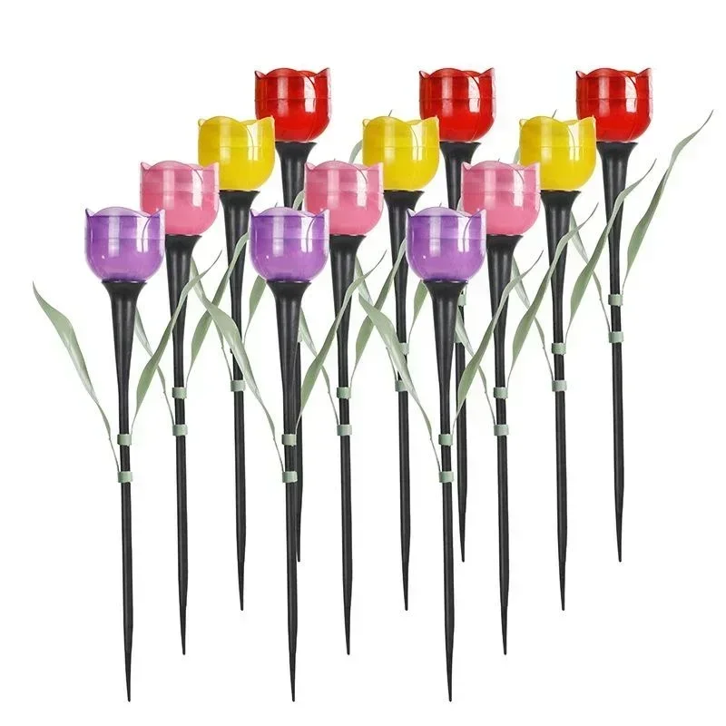 1Pcs Garden Tulip Flower Shape - Outdoor Lighting Solar Panel のレビューと価格