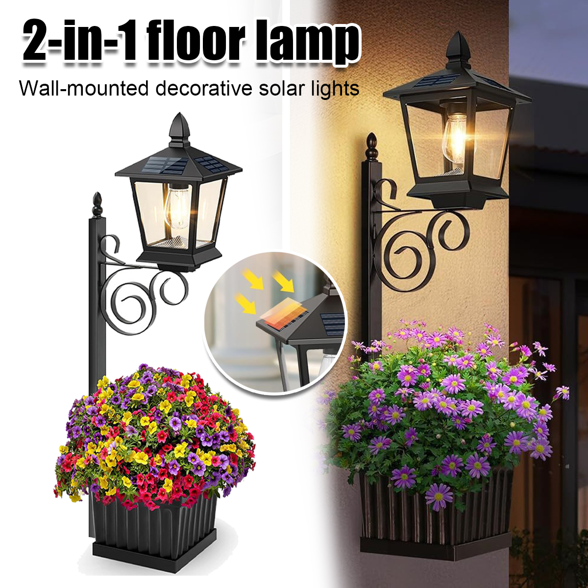 2-in-1 Solar Garden Planter La - Outdoor Lighting Garden のレビューと価格