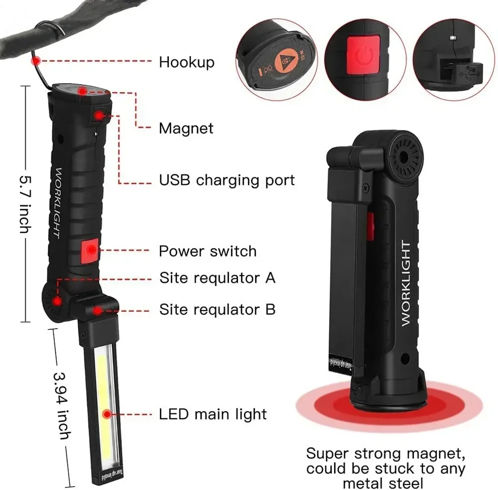 LED COB Flashlight USB Recharg - Outdoor Lighting Bollards のレビューと価格