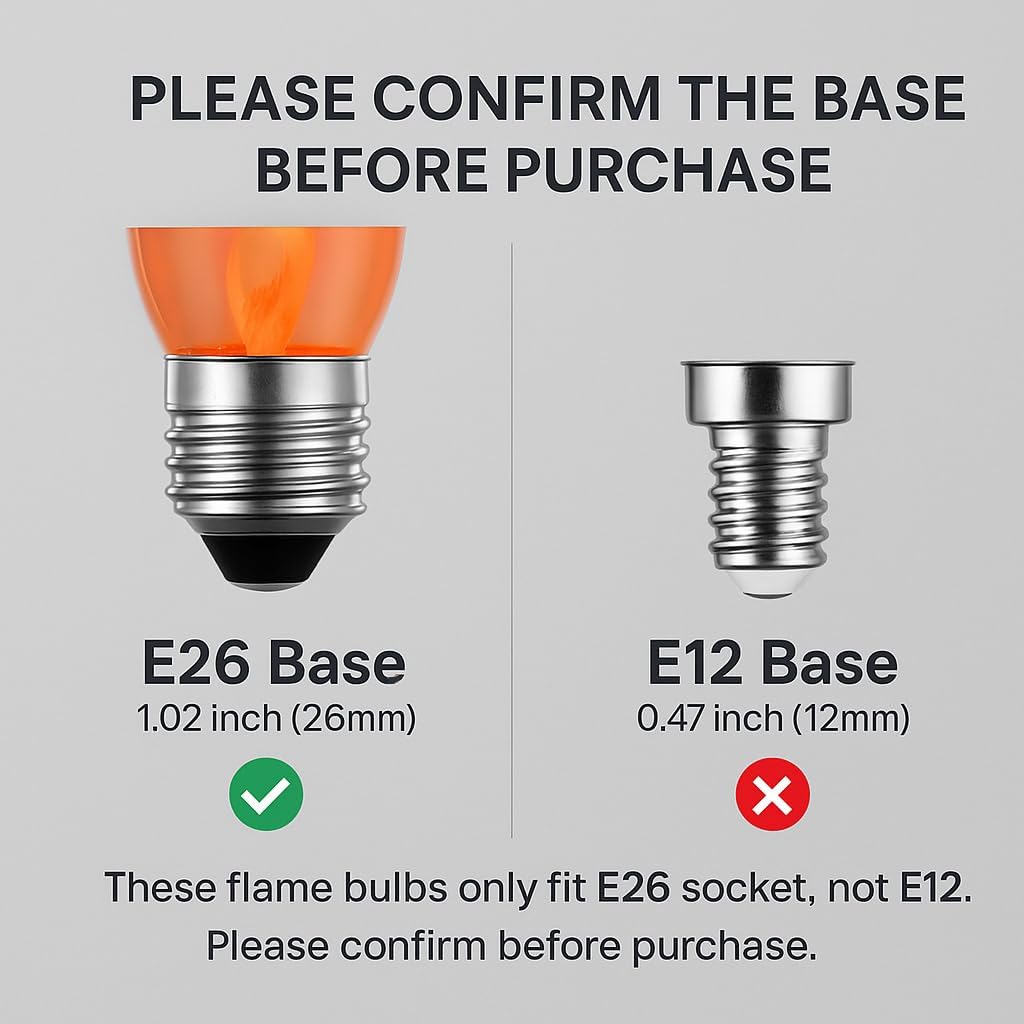 E26 Flame Light Bulbs, Flicker - Outdoor Lighting For Christmas のレビューと価格
