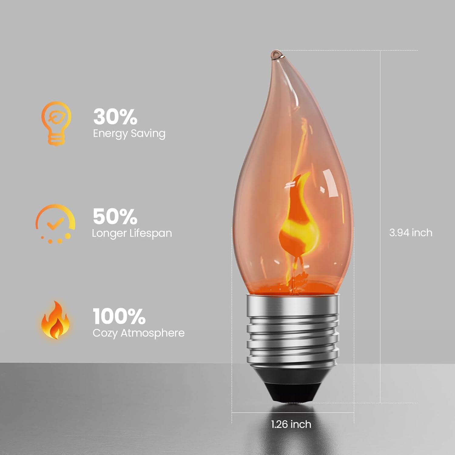 E26 Flame Light Bulbs, Flicker - Outdoor Lighting For Christmas のレビューと価格