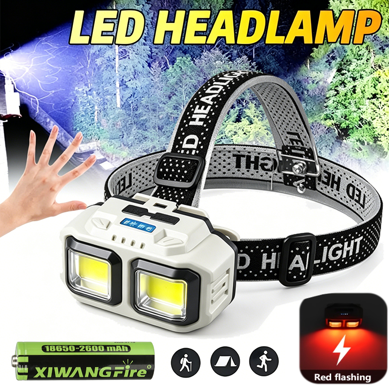 COB LED Headlamp Rechargeable  - Outdoor Lighting For Christmas のレビューと価格