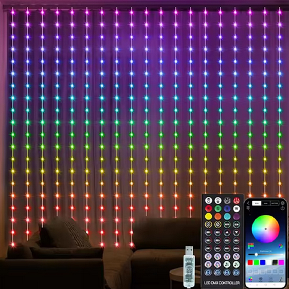 3M RGB Smart LED Curtain Light - Outdoor Lighting For Christmas のレビューと価格