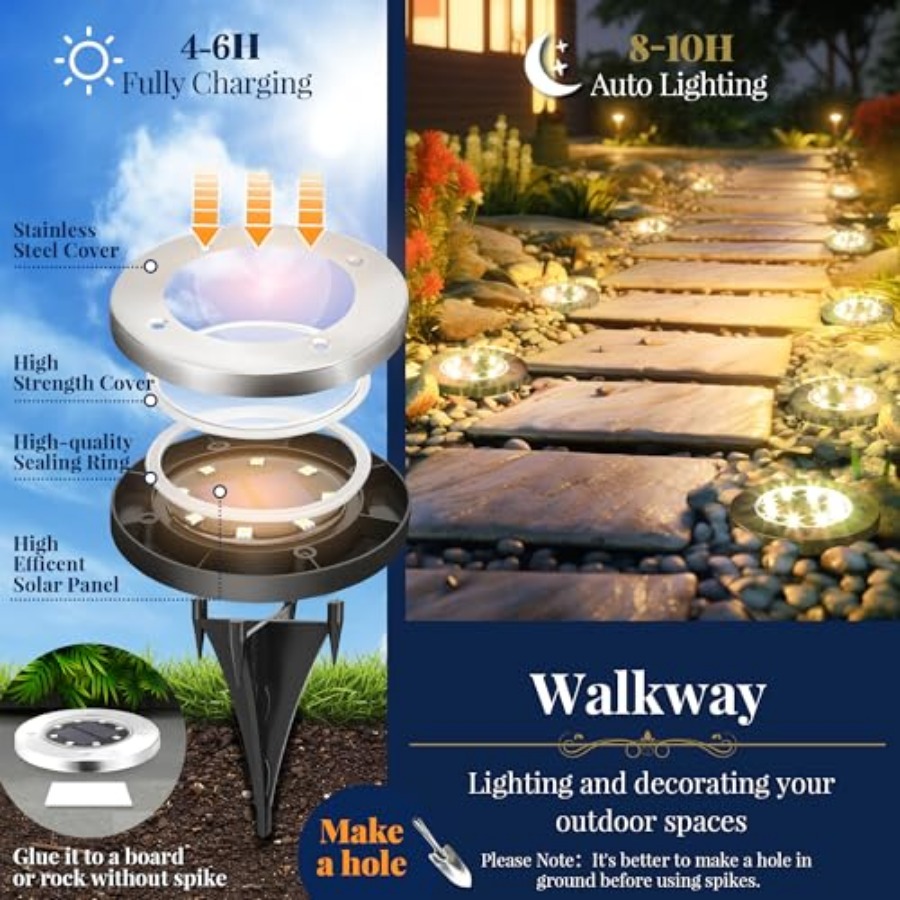 Solar Ground Lights Solar Ligh - Outdoor Lighting Garden のレビューと価格