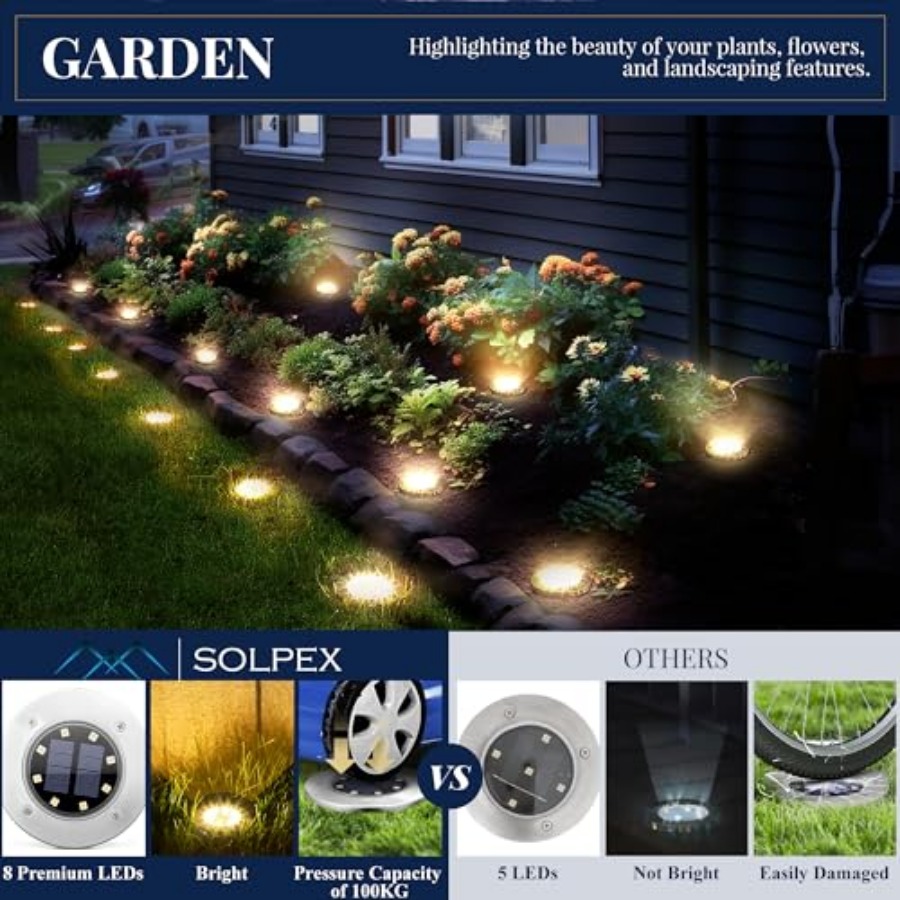 Solar Ground Lights Solar Ligh - Outdoor Lighting Garden のレビューと価格