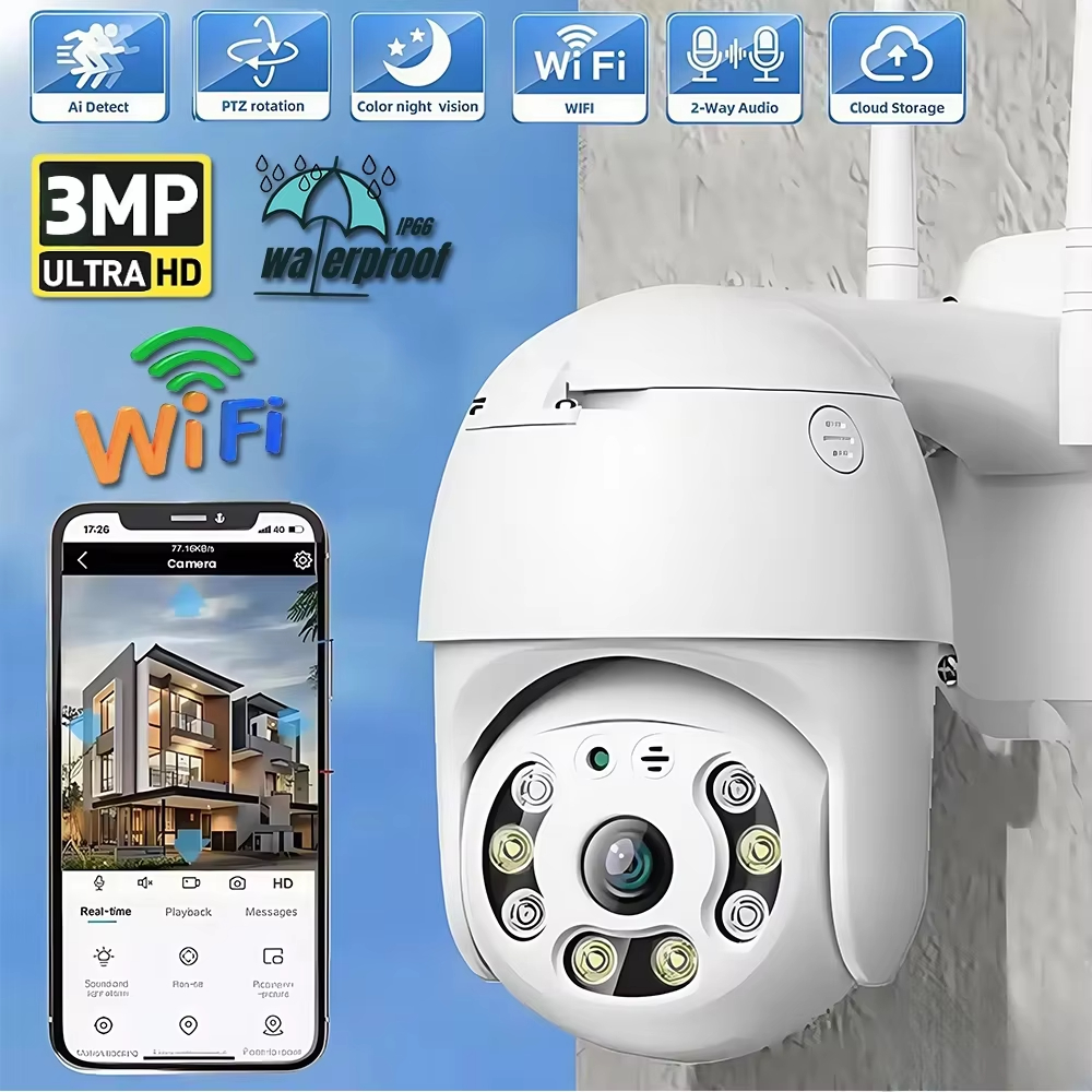 3MP HD WiFi PTZ Outdoor Securi - Outdoor Lighting Under Roof のレビューと価格