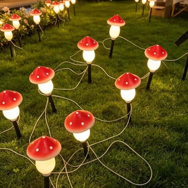Solar Mushroom String Lights W - Outdoor Lighting For Christmas のレビューと価格