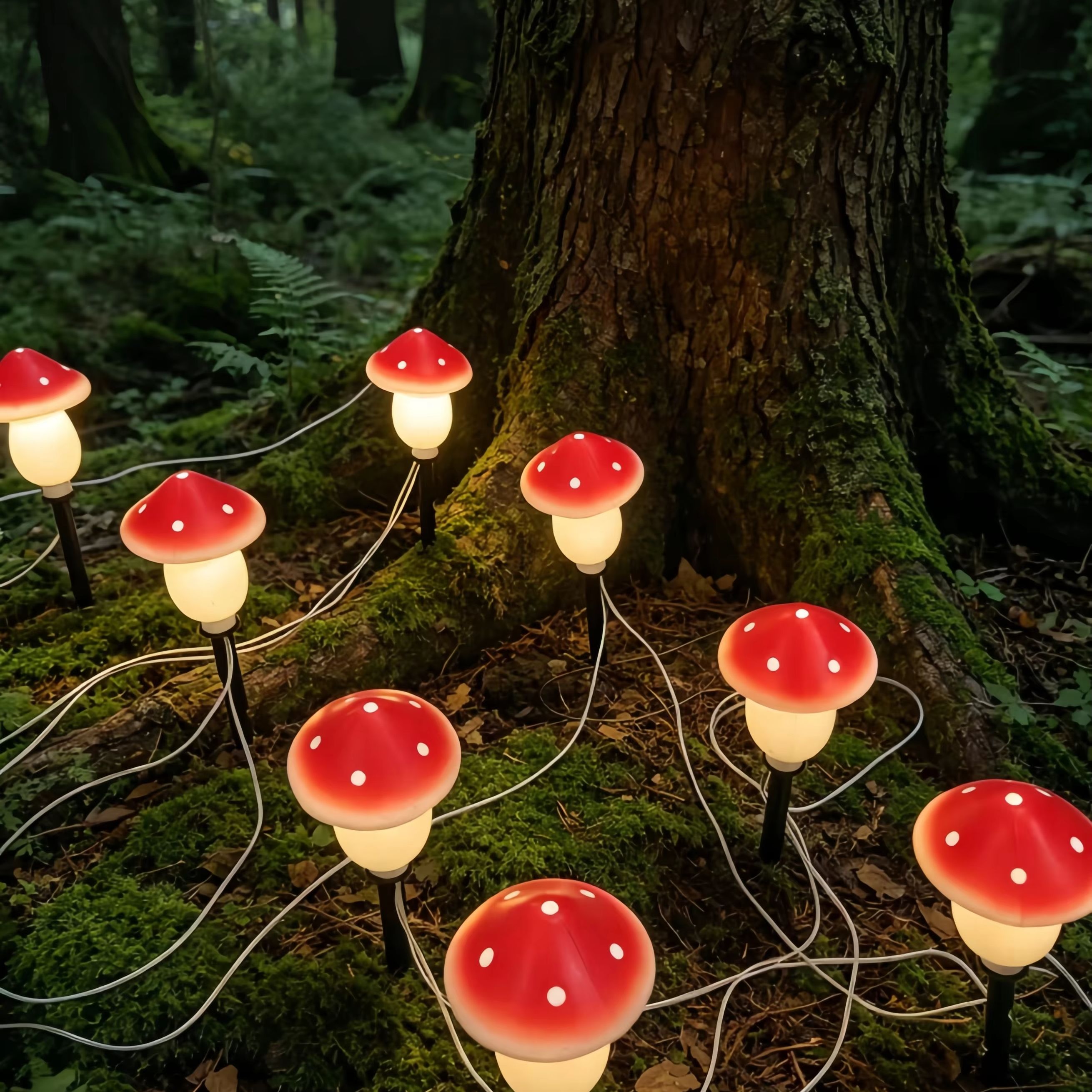 Solar Mushroom String Lights W - Outdoor Lighting For Christmas のレビューと価格