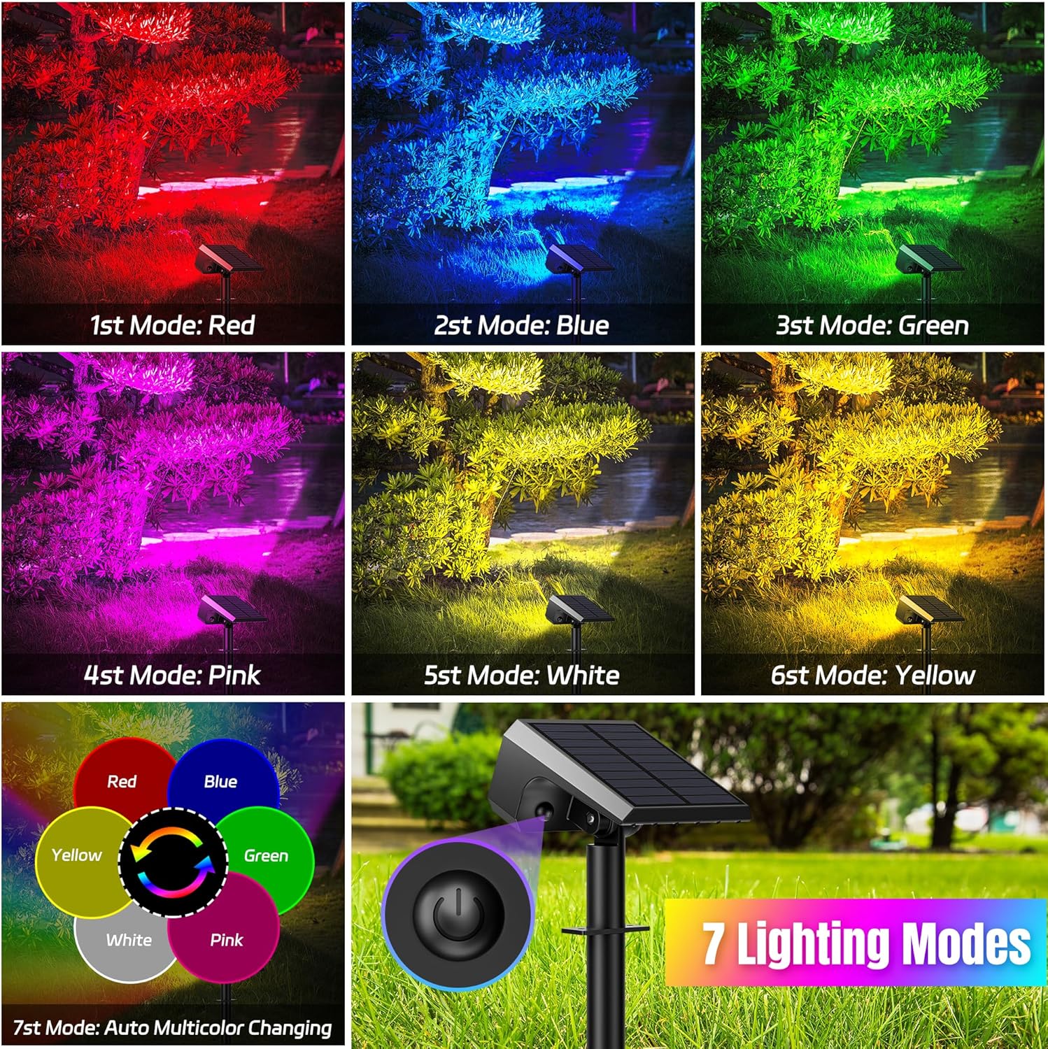 10-Pack Solar Spot Lights, 28  - Outdoor Lighting Yard のレビューと価格